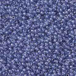 (988) Inside Color Crystal/Lilac Lined Toho perles de rocaille rondes, perles de rocaille japonais, (988) couleur intérieure cristal / lilas doublé, 11/0, 2.2mm, Trou: 0.8mm, environ5555 pcs / 50 g