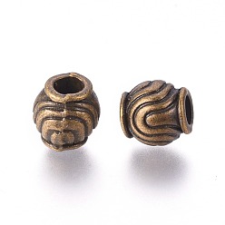 Antique Bronze Large Hole Beads, Alloy European Beads, Antique Bronze, Lead Free and Cadmium Free & Nickel Free, Barrel, Size: about 9mm in diameter, 9mm thick, hole: 4mm