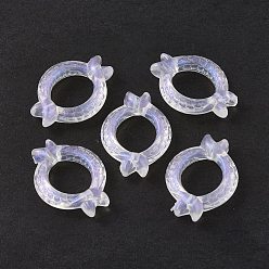 Clair Cadres de perles acryliques transparents, poudre de scintillement, anneau, clair, 27x20x5mm, Trou: 1.6mm, environ600 pcs / 500 g