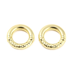 Golden Rack Plating Alloy Linking Rings, Cadmium Free & Nickel Free & Lead Free, Half Textured Round Ring, Golden, 13x3mm, Inner Diameter: 8mm