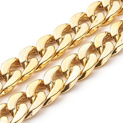 Золотистый Пластиковые цепи ccb, скрученные бордюрный цепи, овальные, золотые, 18.5x13x4 мм
