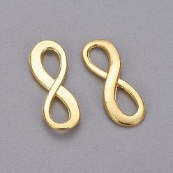 Golden Tibetan Style Alloy Links, Infinity, Cadmium Free & Nickel Free & Lead Free, Golden, 8x22.5x1mm, Hole: 4x7mm, about 1360pcs/1000g