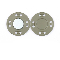 Plata Botones magnéticos de hierro sujetador de imán a presión, plano y redondo, para la confección de telas y bolsos, plata, 1.25x0.15 cm