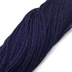 Azul de Medianoche Cordón de poliéster, con cuerdas de algodón en el interior, azul medianoche, 5 mm, aproximadamente 103.89 yardas (95 m) / paquete