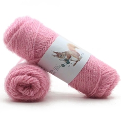 Pink 75g fils de polyester, fils mohair écureuil, fil à crocheter pour pull d'hiver, chapeau, écharpe, rose, 3mm
