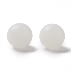 Blanc Perles de silicone lumineuses, fabrication de colliers et bracelets d'allaitement bricolage, ronde, blanc, 11.5mm, Trou: 2mm