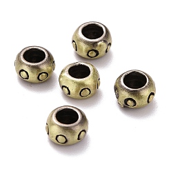 Brushed Antique Bronze Tibetan Style Brass Beads, Cadmium Free & Lead Free, Rondelle, Brushed Antique Bronze, 6x3.5mm, Hole: 3mm