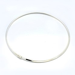Plata Collar de cuello de latón, collares rígidos, el color plateado de plata, 5.11 pulgada (13 cm)