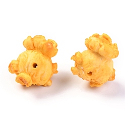 Orange Foncé Perles en résine, nourriture imitation, jouet de pop-corn, orange foncé, 21x19.5x16.5mm, Trou: 2mm