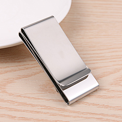Stainless Steel Color 304 Stainless Steel Money Clips, Stainless Steel Color, 59.5x25.5x13mm