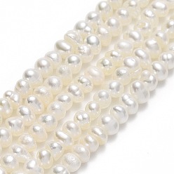 Beige Natural Cultured Freshwater Pearl Beads Strands, Potato, Beige, 2~3.5x3~5x3~5mm, Hole: 0.5mm, about 109~132pcs/strand, 14.17~14.25 inch(36~36.2cm)