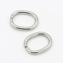 Stainless Steel Color 201 Stainless Steel Open Jump Rings, Oval, Stainless Steel Color, 13.5x11x1.5mm, Hole: 10x7mm