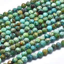 Natural Turquoise Natural Turquoise Beads Strands, Faceted, Round, 2mm, Hole: 0.5mm, about 192pcs/Strand, 15.16 inch(38.5cm)