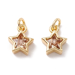 Camel Brass Cubic Zirconia Charms, Real 18K Gold Plated, Star, Camel, 9x7.5x3mm, Hole: 2.5mm