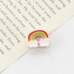 Rainbow Cellulose Acetate(Resin) Claw Hair Clips, Barrettes for Women Girls, Rainbow, 20x18x11~23mm