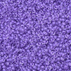 (RR1924) Semi-Frosted Lilac Lined Crystal MIYUKI Round Rocailles Beads, Japanese Seed Beads, 11/0, (RR1924) Semi-Frosted Lilac Lined Crystal, 2x1.3mm, Hole: 0.8mm, about 1100pcs/bottle, 10g/bottle