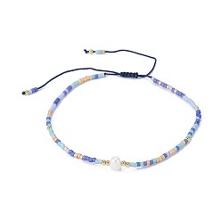 Разноцветный Регулируемые нейлоновые шнур плетеный браслеты из бисера, с японским бисером и жемчугом, красочный, 2 дюйм ~ 2-3/4 дюйм (5~7.1 см)