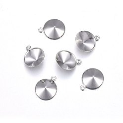 Stainless Steel Color 201 Stainless Steel Charms Rhinestone Settings, Cone, Stainless Steel Color, Fit for 10mm rhinestone, 13x10.5x3mm, Hole: 1mm