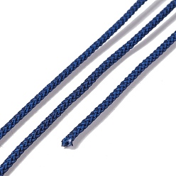 Bleu Nuit Fils de nylon tressé, teint, corde à nouer, pour le nouage chinois, artisanat et fabrication de bijoux, bleu minuit, 1.5mm, environ 13.12 yards (12m)/rouleau
