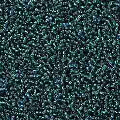 (27BD) Silver Lined Teal Круглые бусины toho, японский бисер, (27 bd) бирюзовый цвет с серебряной подкладкой, 15/0, 1.5 мм, отверстие : 0.7 мм, Около 15000 шт / 50 г