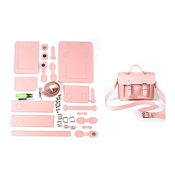 Pink Наборы для изготовления кошельков из искусственной кожи своими руками, Вязание сумки на плечо крючком для начинающих., включая магнитную защелку и ножницы, розовые, 19.5x18.5x9 см