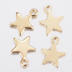 Golden 304 Stainless Steel Charms, Star, Golden, 10x8x1mm, Hole: 1.2mm