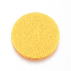 Amarillo Almohadillas de perfume de fibra, Almohadillas para locket de difusores de aceites esenciales, plano y redondo, amarillo, 30x3 mm