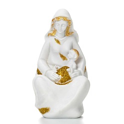 White Resin Virgin Mary Figurines, for Home Office Desktop Decoration, White, 85x140x170mm