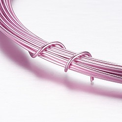 Pink Fil d'artisanat rond en aluminium, pour la fabrication de bijoux en perles, rose, Jauge 18, 1mm, 10 m/rouleau (32.8 pieds/rouleau)
