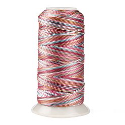 Бледно-Розовый Сегментная окрашенная круглая полиэфирная швейная нить, для ручного и машинного шитья, вышивка кисточкой, розовый жемчуг, 3 -слойный 0.2 мм, около 1000 м / рулон