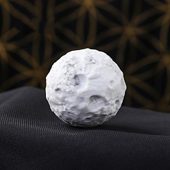 Howlita Decoraciones de pantalla Howlite natural, adorno de piedra de energía reiki, meteorito luna redonda, 40 mm