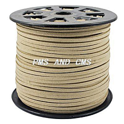 Dark Khaki Faux Suede Cords, Faux Suede Lace, Dark Khaki, 4x1.5mm, 100yards/roll(300 feet/roll)