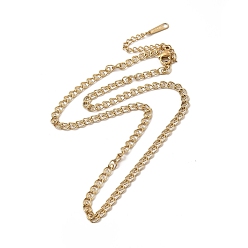 Chapado en Oro Real de 14K Chapado en iones (ip) 304 collar de eslabones de acero inoxidable para mujer, real 14 k chapado en oro, 15.71 pulgada (39.9 cm)