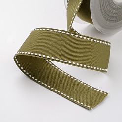 Olive Grosgrain Polyester Ribbons for Gift Packings, Olive, 3/8 inch(9mm), about 100yards/roll(91.44m/roll)