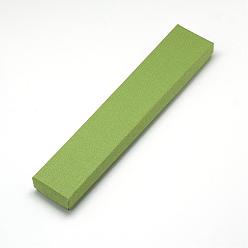 Светло-зеленый Коричневый Картонная шкатулка для ювелирных изделий, для браслетов, Ожерелье, прямоугольные, оливковый, 21x4x2 см
