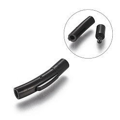 Черный Цвет Металла Штыковые застежками из нержавеющей стали, колонка, металлический черный , 304 мм, отверстие : 27~27.3x5~6x6 мм