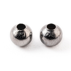 Gunmetal Iron Spacer Beads, Lead Free, Round, Gunmetal, 3.2mm, Hole: 1mm
