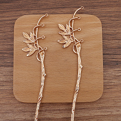 Light Gold Palos para el cabello con cuerpo de aleación y hojas de vid., accesorios para el cabello para mujer, la luz de oro, 171x30 mm