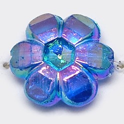 Blue Eco-Friendly Transparent Acrylic Beads, Rice, AB Color, Blue, 6x3mm, Hole: 1mm, about 19500pcs/500g