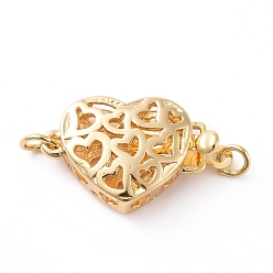 Золотой Застежки латунные коробки, полые сердца, золотые, 16.5x10.5x5 мм, отверстие : 2.2 мм