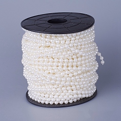 Ivoire Acrylique imitation perle garniture perlée brin de guirlande, grand pour rideau de la porte et la décoration de mariage matériel de bricolage, blanc crème, 5 mm, environ 30 m/rouleau