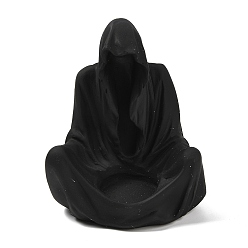Negro Candelabros de resina, candelabro de la muerte de halloween, negro, 12.8x11.6x15.3 cm, diámetro interior: 4.5 cm