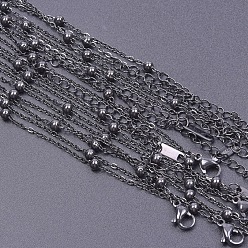 Bronze 304 collier chaîne satellite en acier inoxydable, pour la fabrication de colliers de perles, gris anthracite, 15.75 pouce (40 cm)