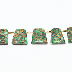 Verde Hilos de oro sintético clinquant hebras de piedra, teñido, rondo, verde, 8 mm