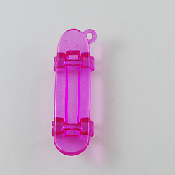 Magenta Transparent Acrylic Beads, Faceted, Butterfly, Magenta, 17x13x5mm, Hole: 2mm, about 950pcs/500g