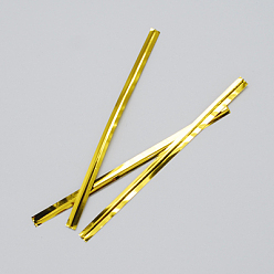 Oro Ataduras de alambre metálico, núcleo de hierro, para bolsas de dulces de pan, oro, 100x4 mm, 750~780 unidades / bolsa