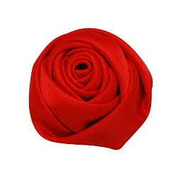 Rouge Cabochons tissés à la main en tissu de polyester, rose, rouge, 29x29x14mm