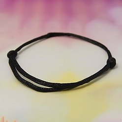 Noir Bracelet faisant , avec du fil de nylon, noir, diamètre réglable: 40~80 mm