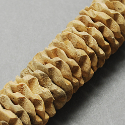 Wheat Coconut Beads Strands, Carve, Natural, Flower, Wheat, about 15mm in diameter, 2~4mm thick, hole: 1mm, 120pcs/strand, 14 inch