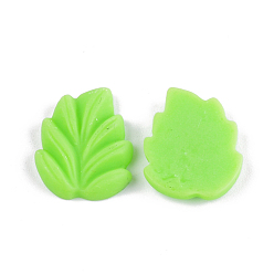Lime Resin Cabochons, Leaf, Lime, 18x15x3mm